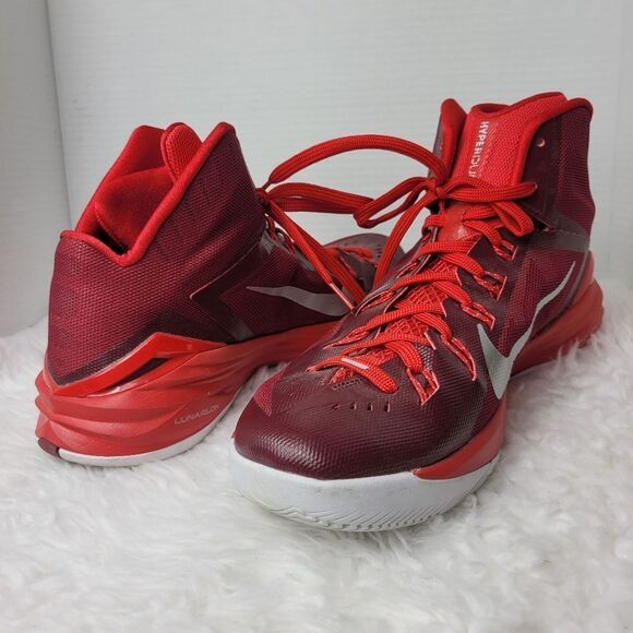 Nike  Hyperdunk TB 2014 Gym High Top Basketball Sneakers Red & Orange - Picture 5 of 10